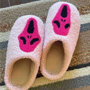 Pink Fuzzy Ghostface Slippers